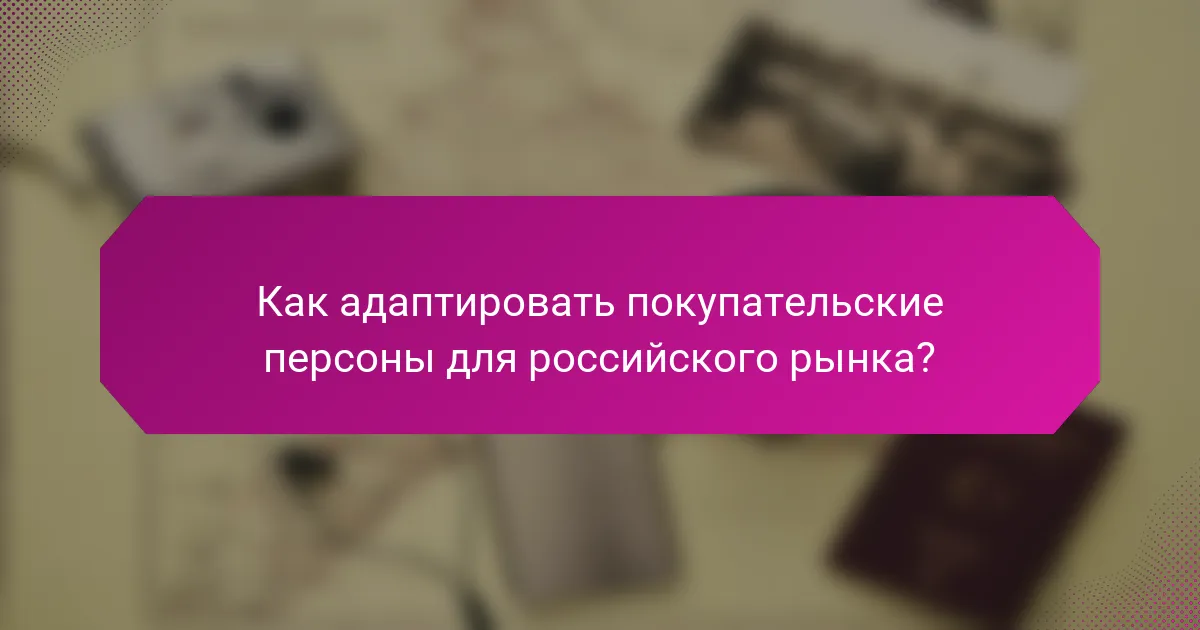 Как адаптировать покупательские персоны для российского рынка?