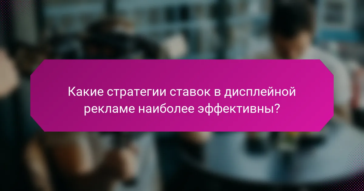 Какие стратегии ставок в дисплейной рекламе наиболее эффективны?